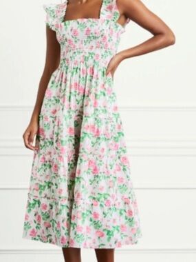 Hill House Home NWT Ellie Nap Dress Pink Roses (Retired Print) Size Medium